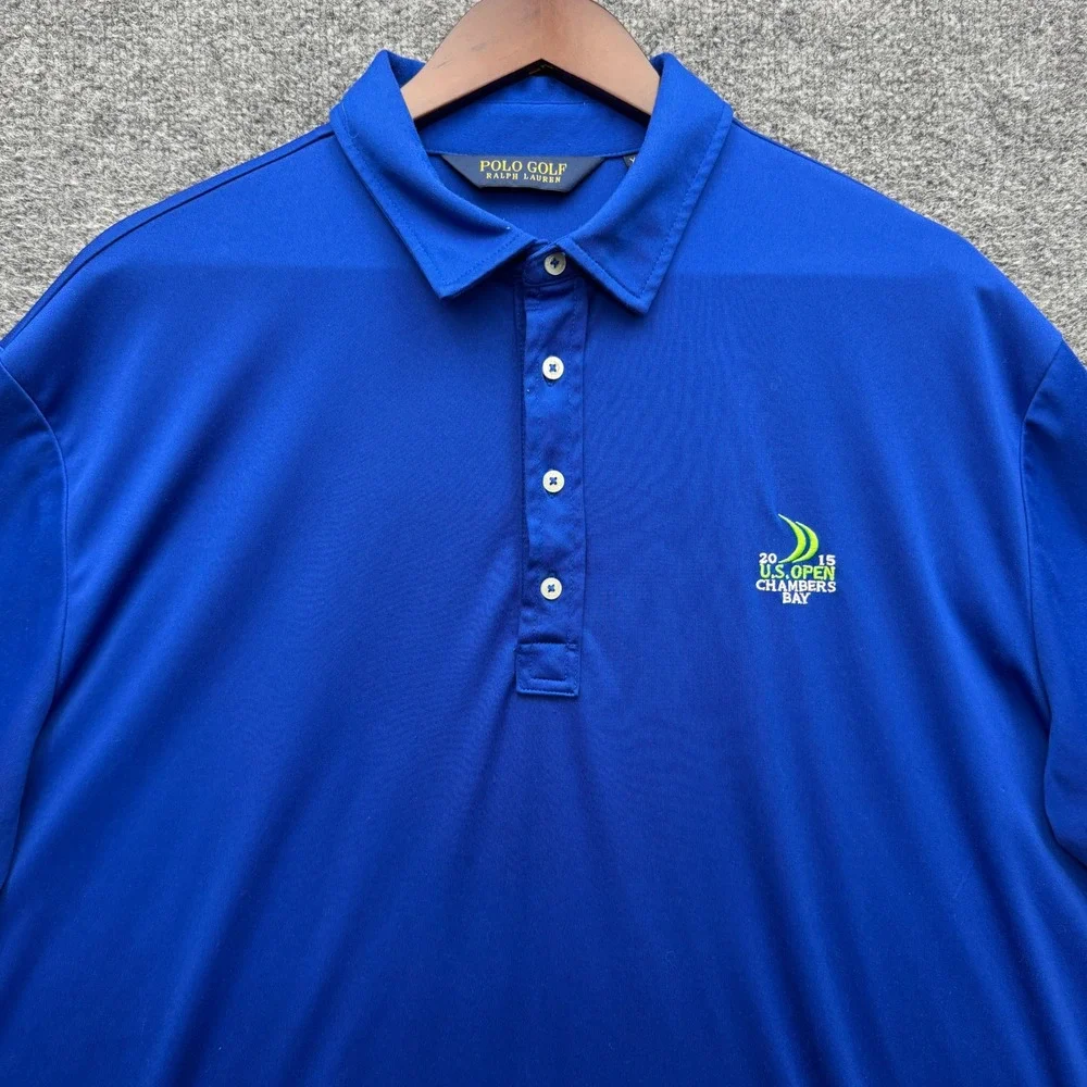 Polo Golf Ralph Lauren US Open Polo Shirt Mens XXL Blue Short Sleeve Golf